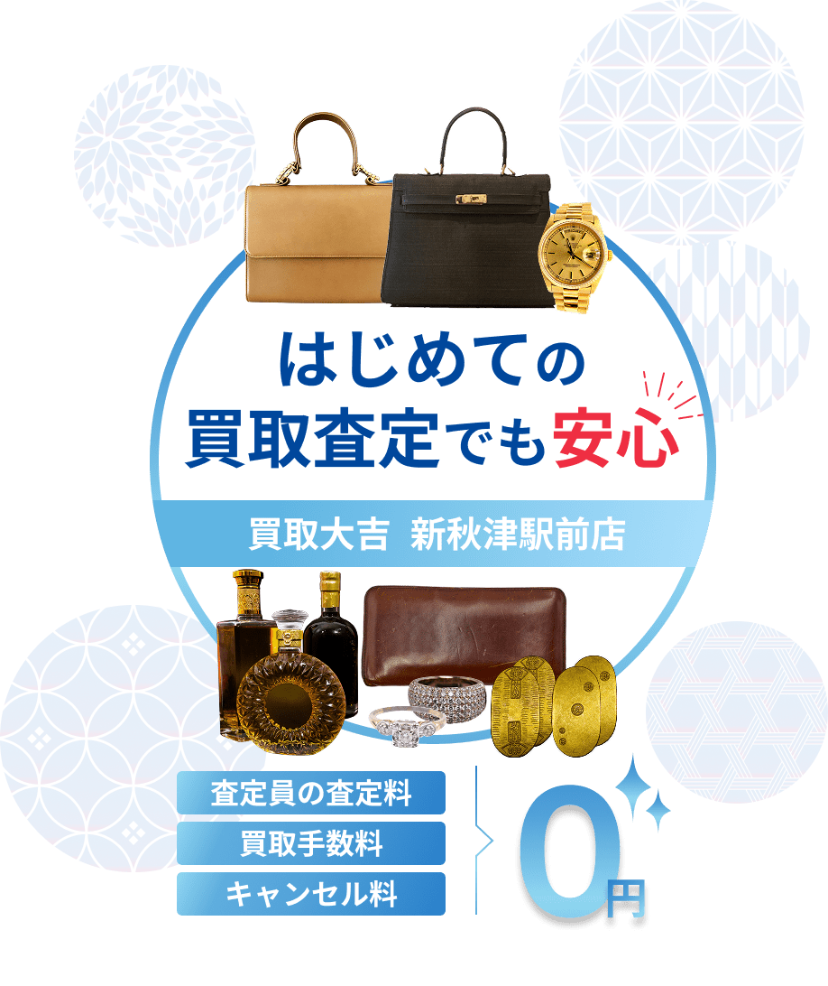 はじめての買取査定でも安心。買取大吉 新秋津駅前店。査定員の査定料、買取手数料、キャンセル料0円